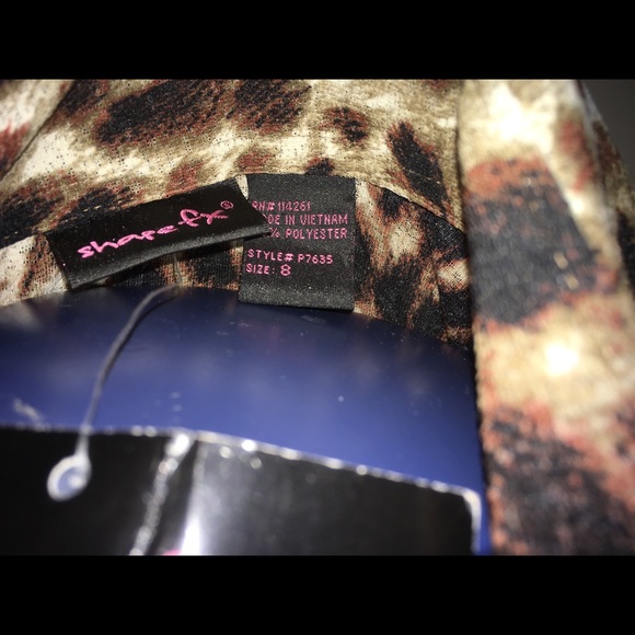 Shape FX Bodysuit Leopard 3/4 Sleeve Size 8 NWT - Picture 11 of 12